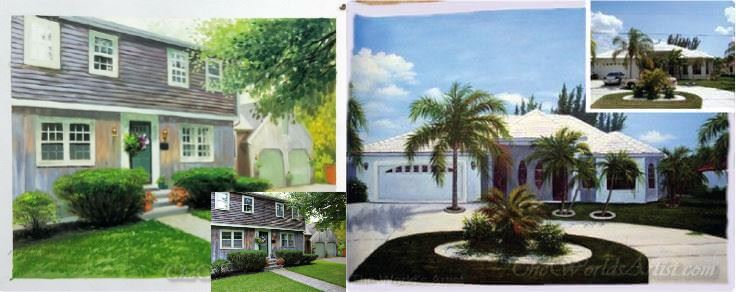 oil paintings from photos for of farm house or home