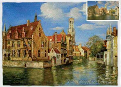 travel photos into custom painting on canvas