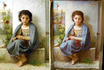 Original painting Adolphe-William Bouguereau La Tricoteuse the Little Knitter art replicas