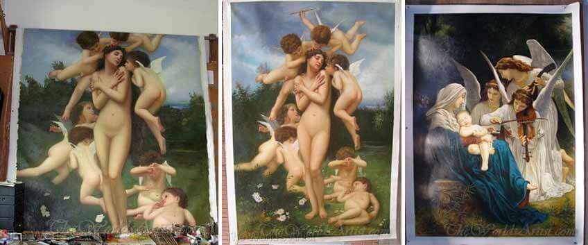 Adolphe William Bouguereau Printemps Springtime and the Virgin with Angels playing Music replica