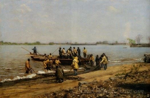 Shad Fishing At Gloucester On The Delaware River