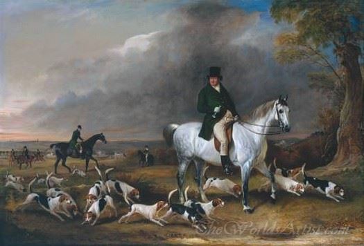 John Burgess Of Clipstone On A Favourite Horse With His Harriers