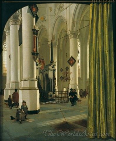 The Interior Of The Nieuwe Kerk In Delft With The Tomb Of Prince William Of Orange