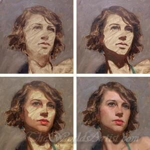 hand painted girl portrait oil paintings on canvas