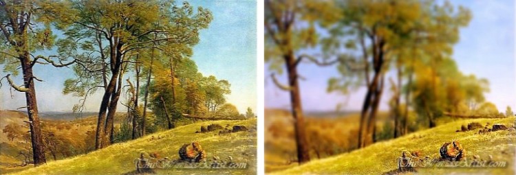 Albert Bierstadt Tilt-Shift Oil Painting Photos.